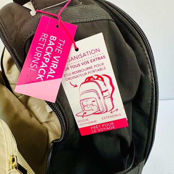 ISAAC MIZRAHI TIKTOK VIRAL LAPTOP ON-THE-GO ESSENTIALS TRAVEL BACKPACK BLACK